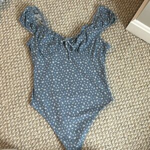 Wild fable ( Target ) blue floral body suit